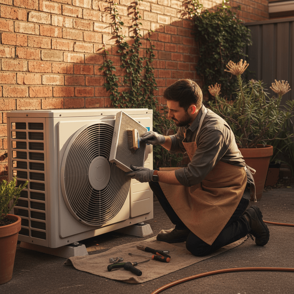 Regular air conditioning maintenance and filter cleaning